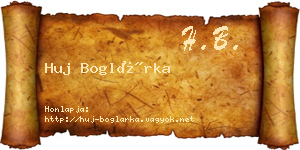 Huj Boglárka névjegykártya